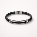 Uomo bracciale acciaio ceramica pelle