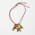 Collana regolabile stoffa e pendenti made in italy