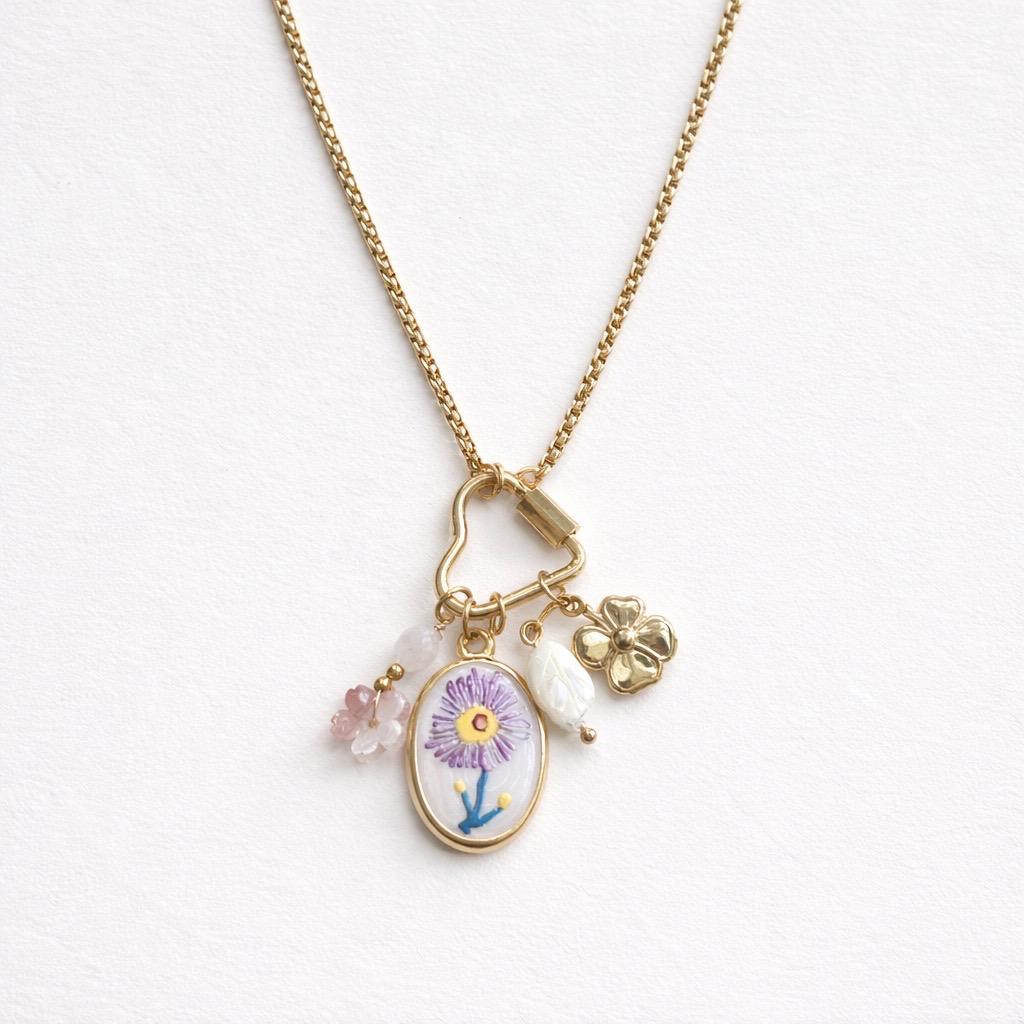 Collana regolabile acciaio medaglietta smaltata