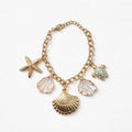Bracciale regolabile acciaio charms conchiglia
