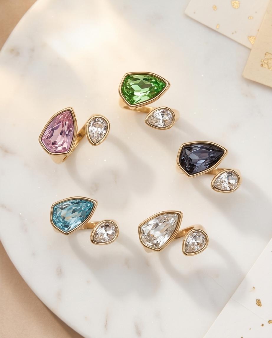 Anello acciaio goccia