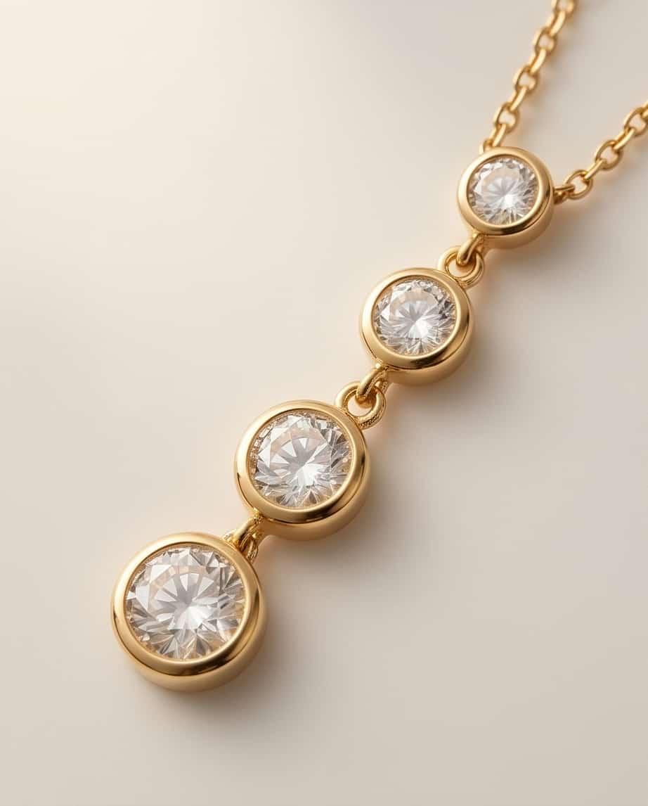 Collana regolabile acciaio 5 zirconi