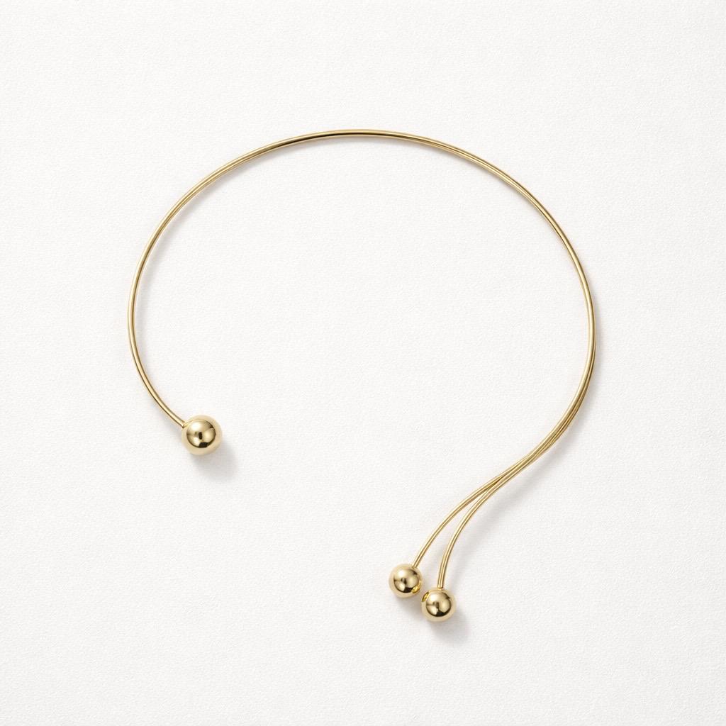Collana choker rigida 3 palline