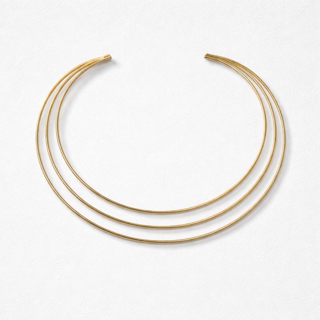 Collana choker rigida 3 fili