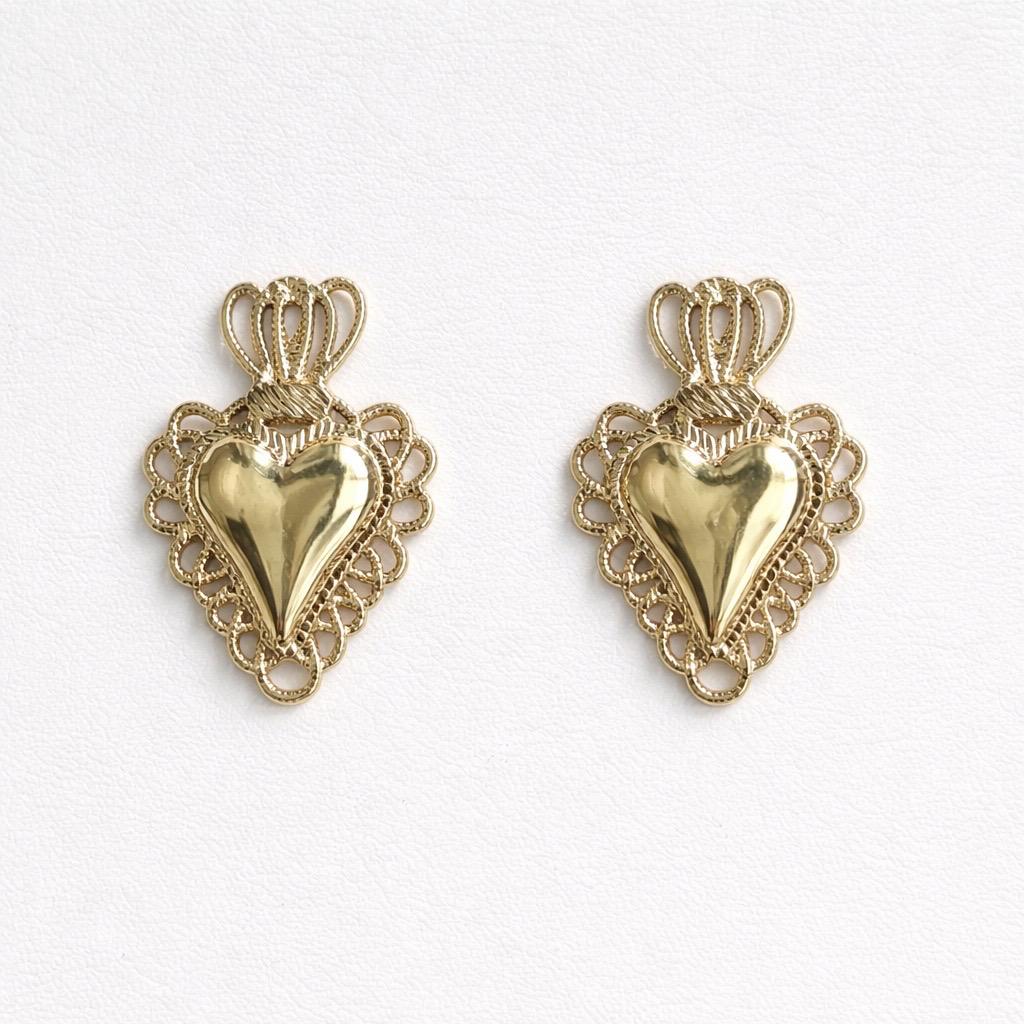 Orecchini lobo cuore sacro 3cm