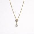 Collana regolabile acciaio goccia fiore zircone