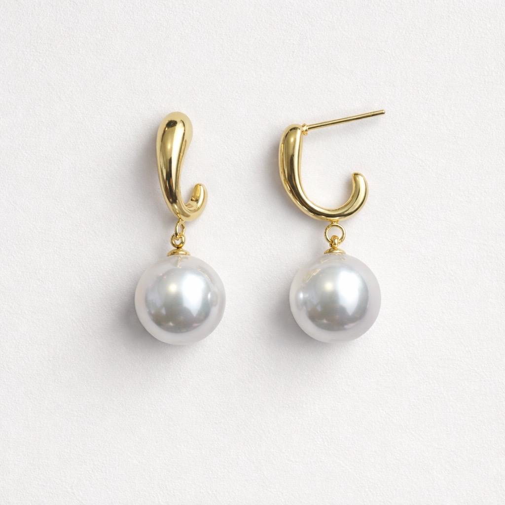 Orecchini perle acciaio 3cm