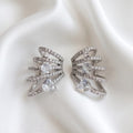 Orecchini lobo acciaio strass cuori