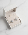 Orecchini cerchi monachella acciaio zircone 6mm