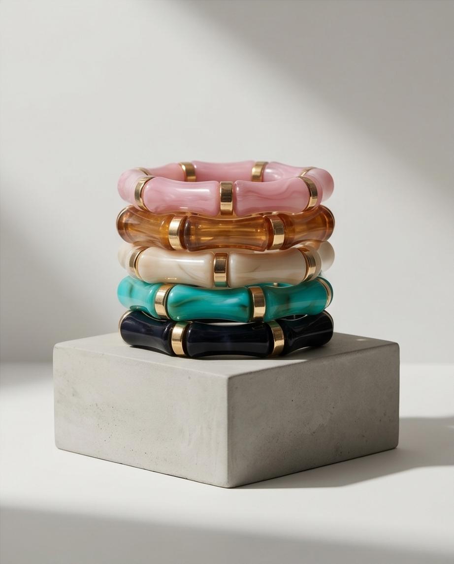 Bracciale elastico resina bamboo