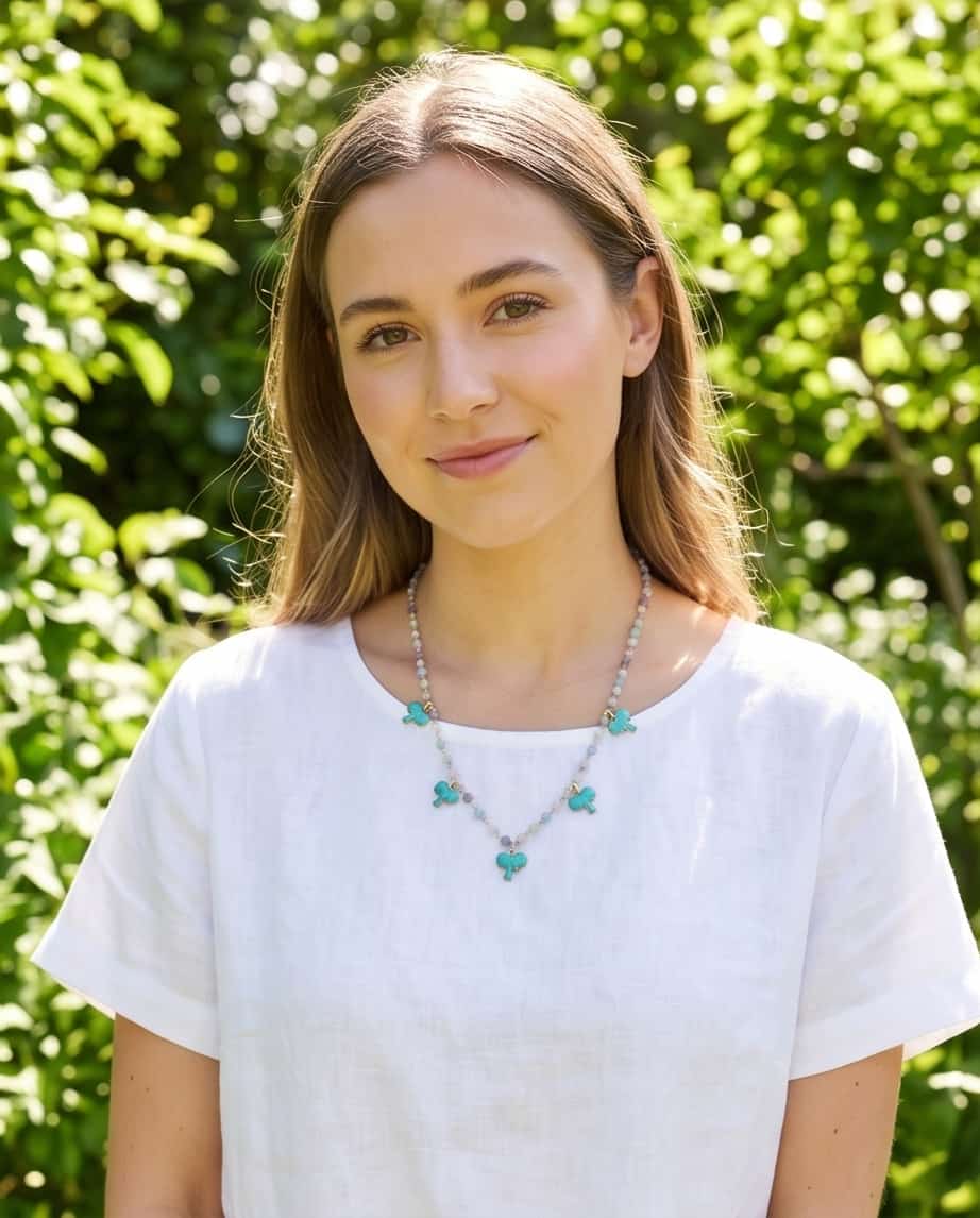 Collana regolabile acciaio vetro fiocchetti made in italy