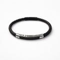 Uomo bracciale acciaio treccia pelle
