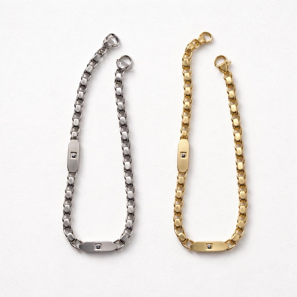 Uomo bracciale acciaio zirconi