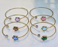 Bracciale rigido acciaio fiore vetro