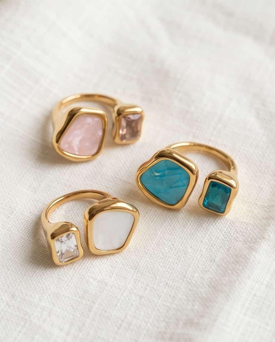 Anello acciaio pietra