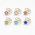 Anello acciaio fiore vetro