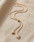 Collana lunga acciaio 80cm cuore saliscendi