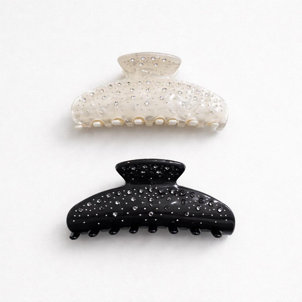 Pinza fermacapelli lastra strass 10cm 5 pz