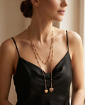 Collana lunga acciaio sciarpina cuori 150cm