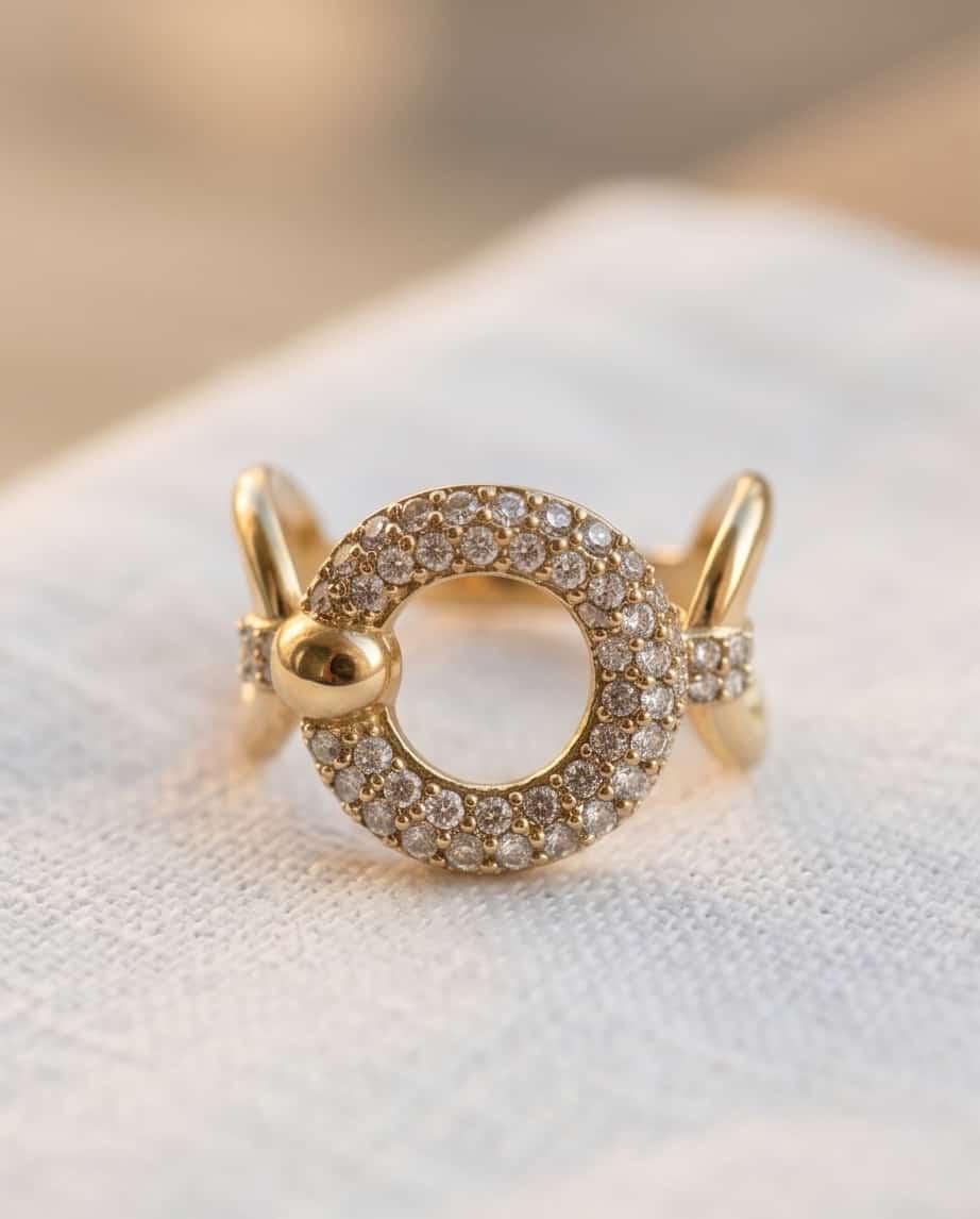 Anello acciaiodoppio cerchio strass