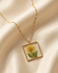 Collana regolabile acciaio girasole vetro