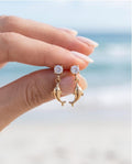 Orecchini pendenti acciaio delfini punti luce