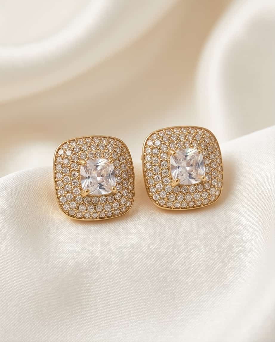 Orecchini clip acciaio strass