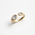 Anello acciaio doppio strass