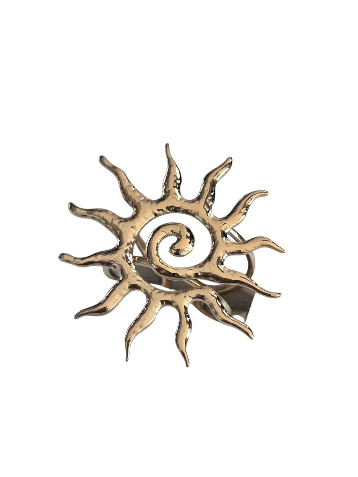 Anello acciaio sole