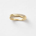 Anello acciaio doppia fascia strass