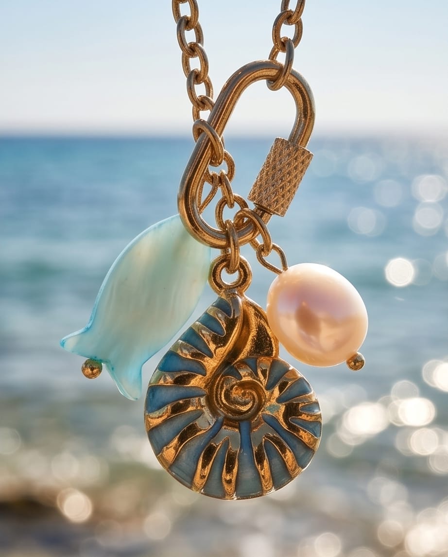 Collana regolabile acciaio conchiglia