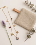 Collana regolabile acciaio fiore