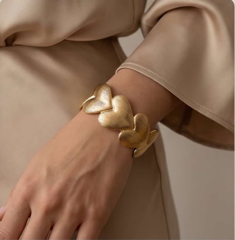 Bracciale rigido acciaio 8 cuori