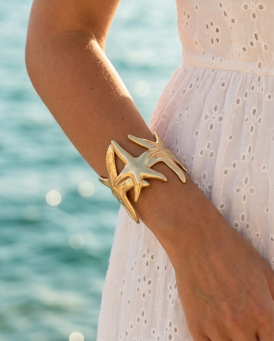 Bracciale rigido acciaio stelle