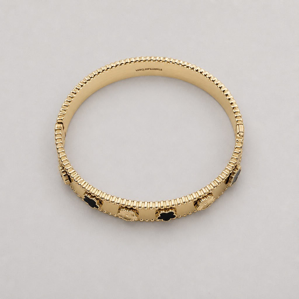 Bracciale rigido acciaio fiori