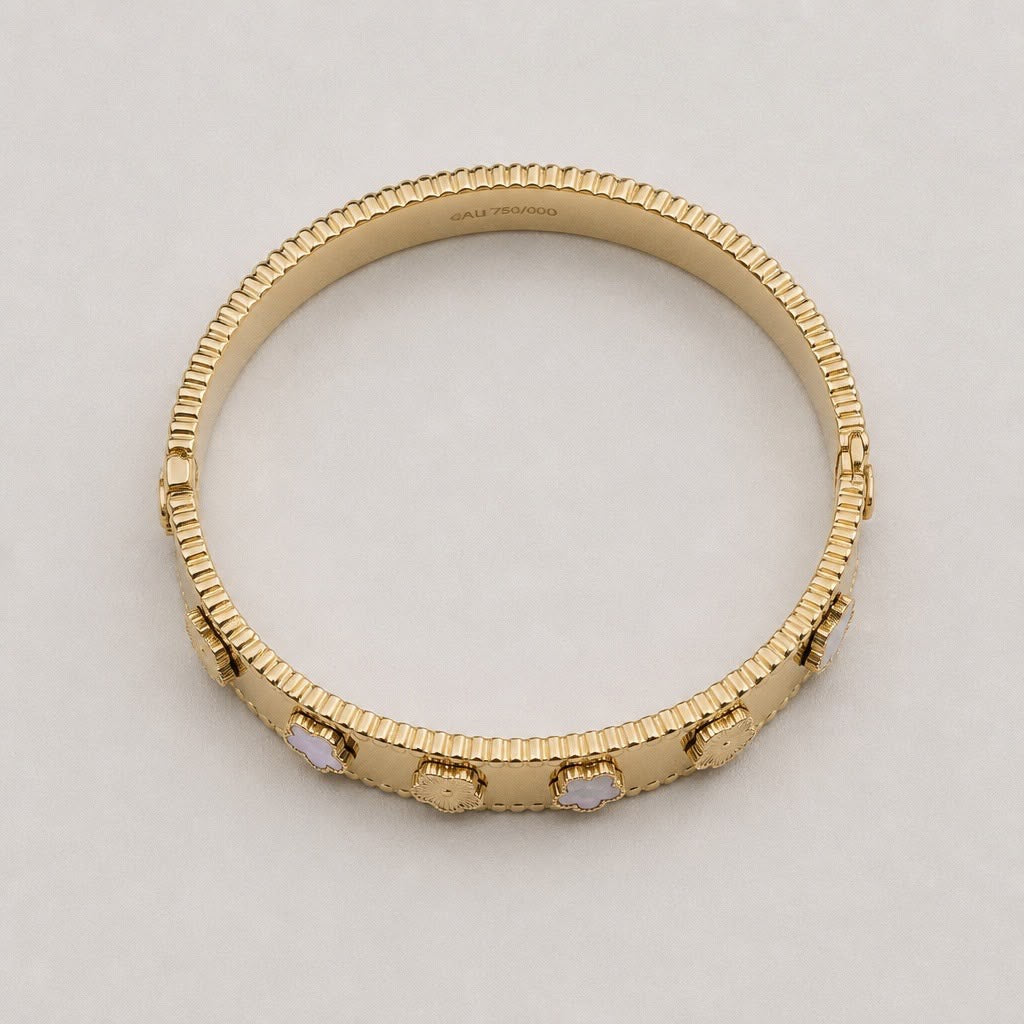 Bracciale rigido acciaio fiori