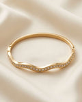 Bracciale rigido acciaio zigzag strass