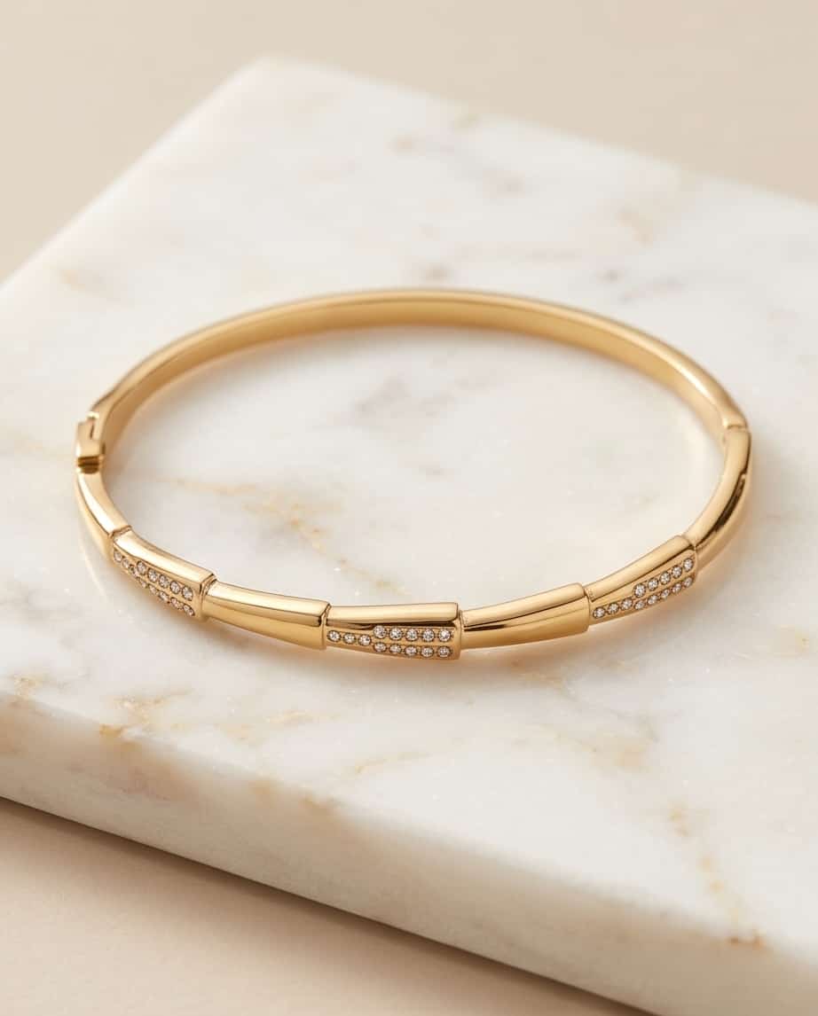 Bracciale rigido acciaio strass rigido