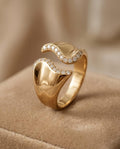 Anello acciaio fascia strass