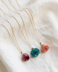 Collana regolabile acciaio fiore secco