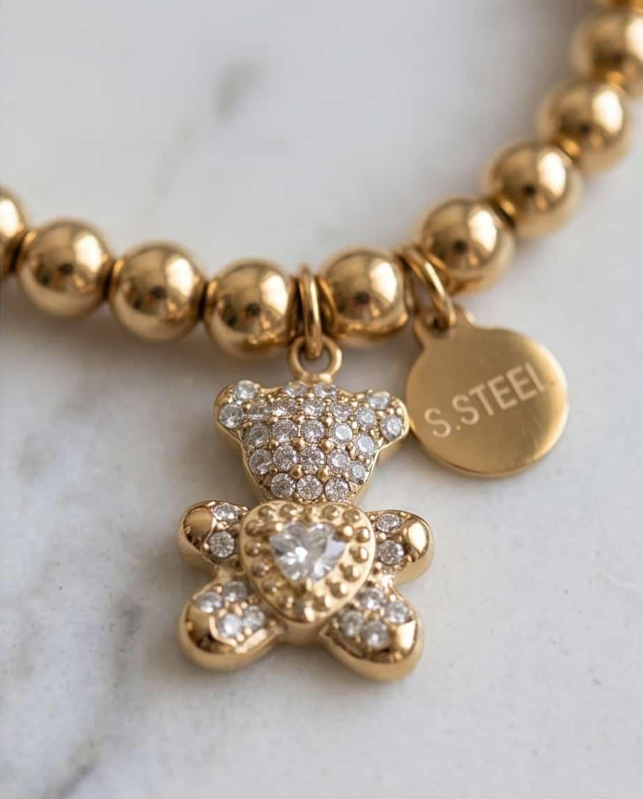Bracciale elastico acciaio orsetto