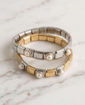 Bracciale elastico acciaio perline
