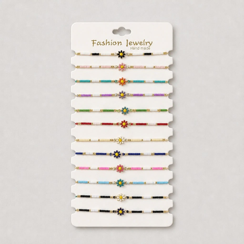 Espositore Prendi e Vendi metallo 12 bracciali stoffa vetro