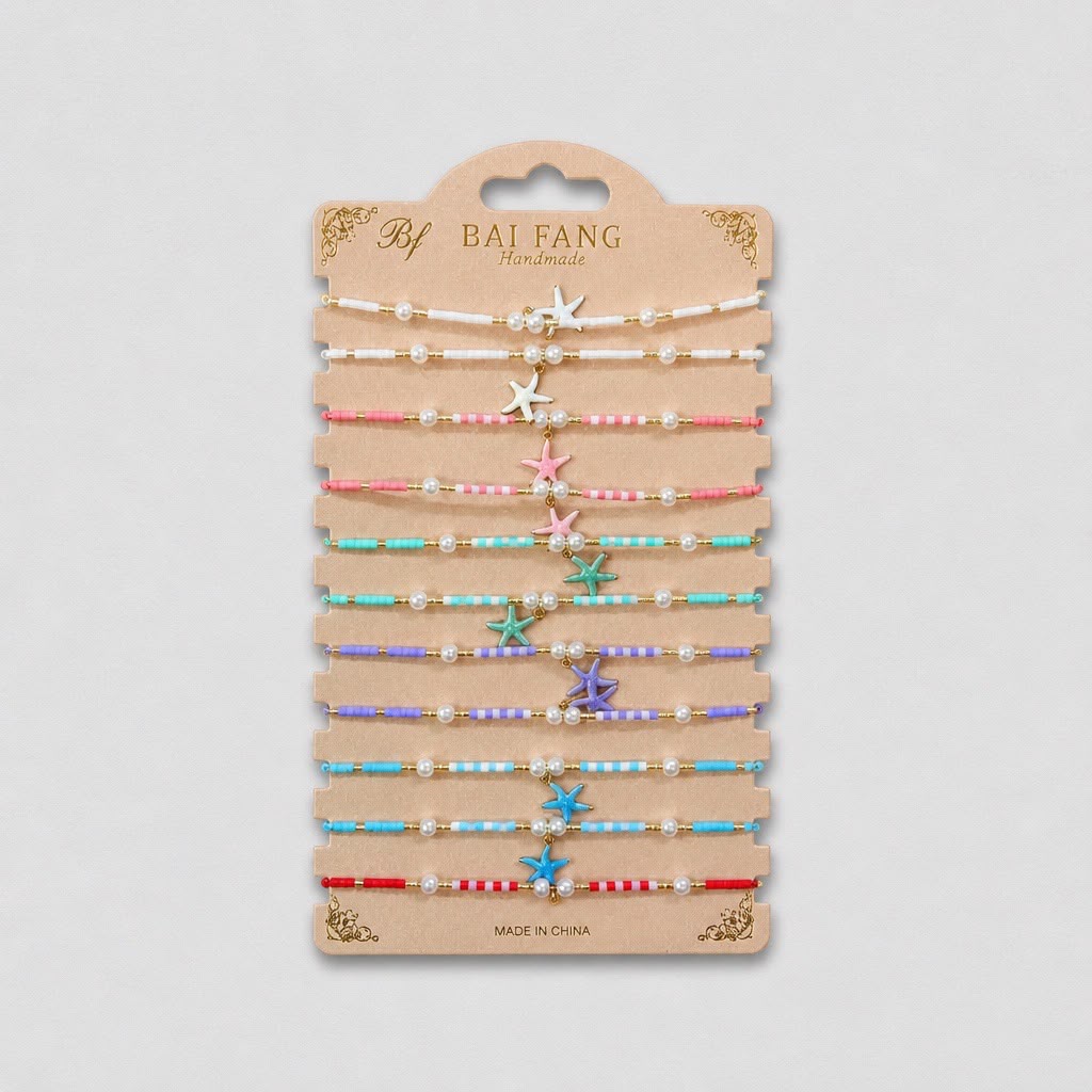 Espositore Prendi e Vendi metallo 12 bracciali stoffa vetro