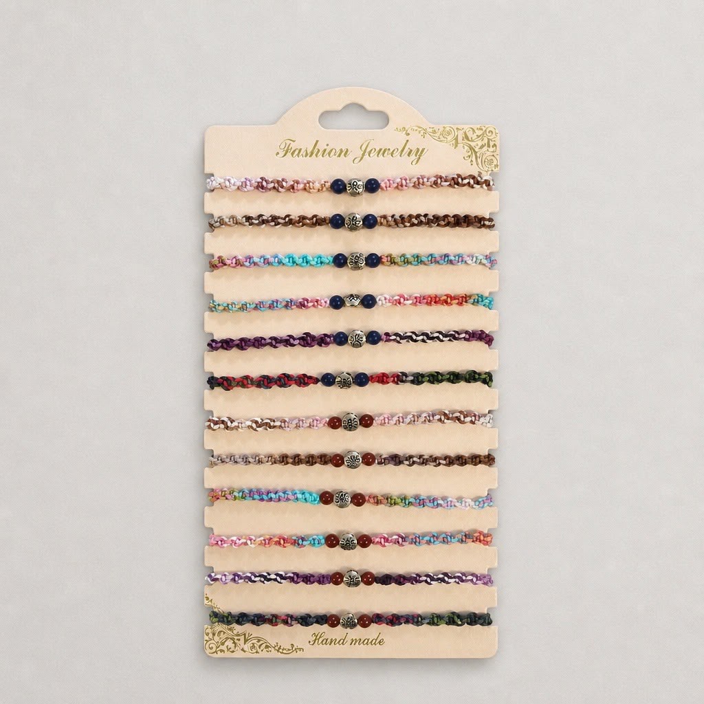 Espositore Prendi e Vendi metallo 12 bracciali stoffa vetro
