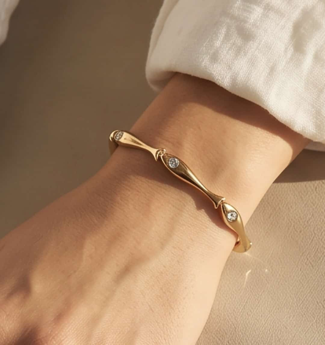 Bracciale regolabile acciaio pesci