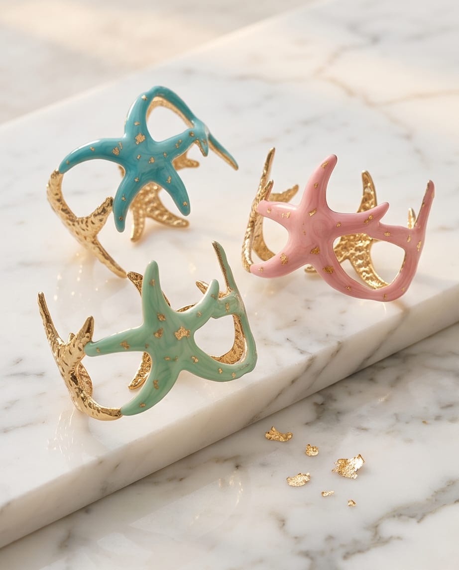 Bracciale rigido acciaio stelle smaltate