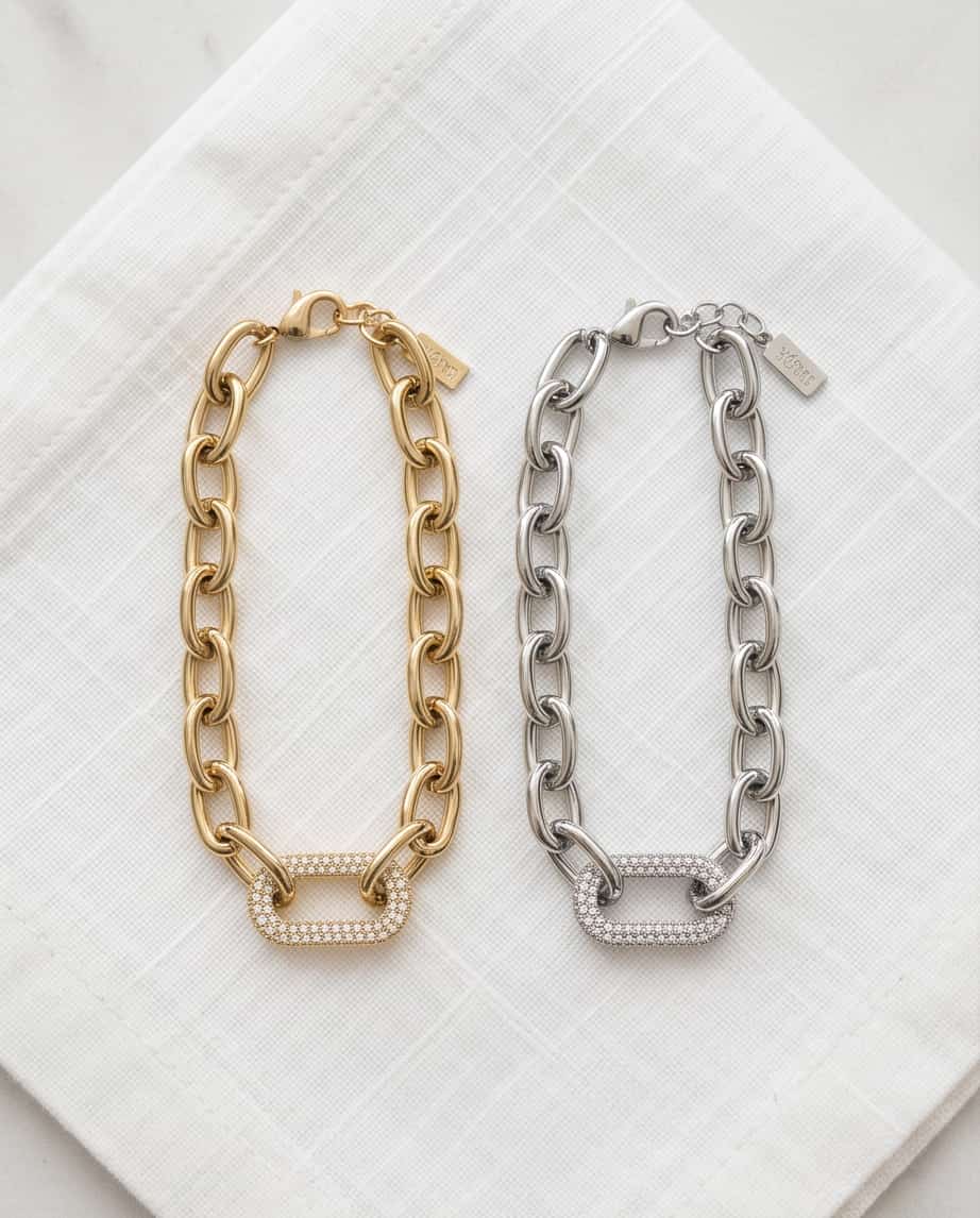 Bracciale regolabile acciaio ovale strass
