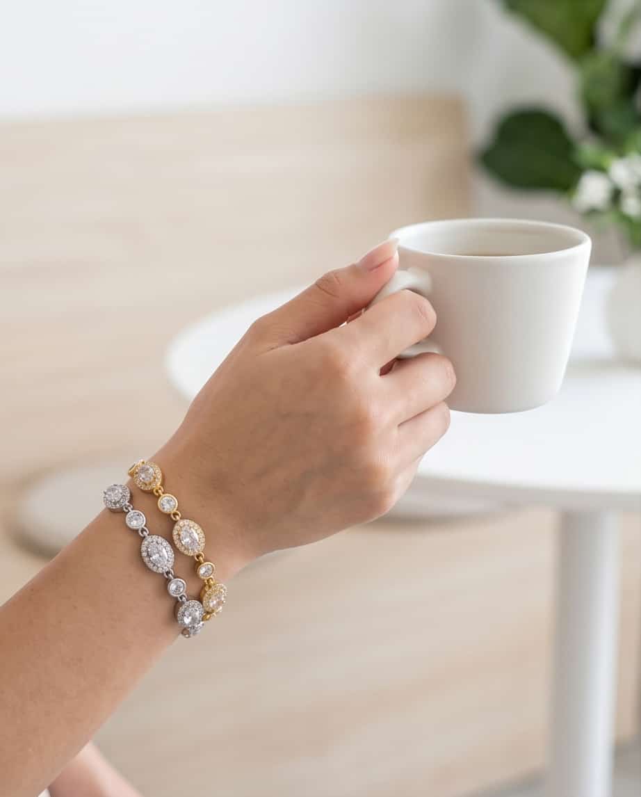 Bracciale tennis ovali strass
