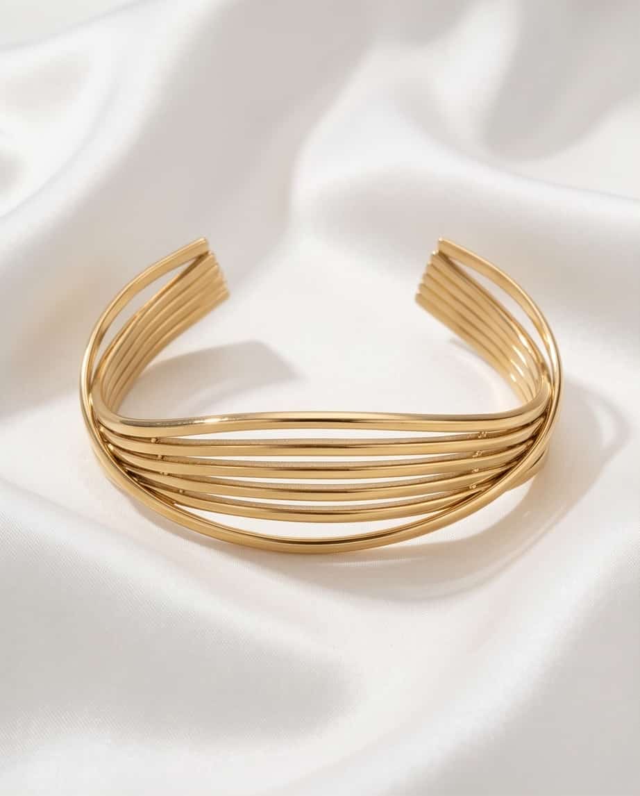Bracciale rigido acciaio intrecciato